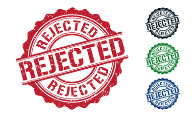 Rejected Rubber Stamp around Grunje on White Background. Rejected Sign Design Vector Illustration.
