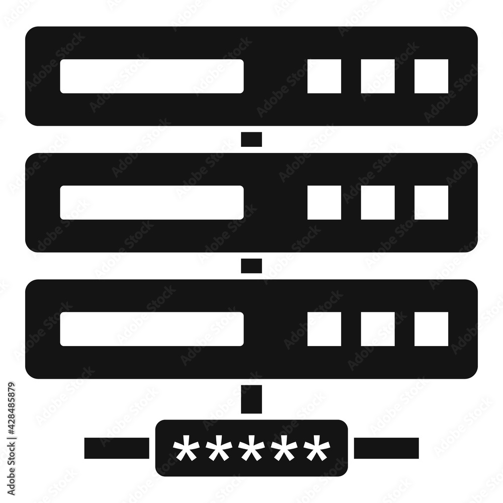 Aufkleber server network authentication icon, simple style