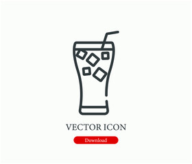 drink  vector icon.  Editable stroke. Linear style sign for use on web design and mobile apps, logo. Symbol illustration. Pixel vector graphics - Vector