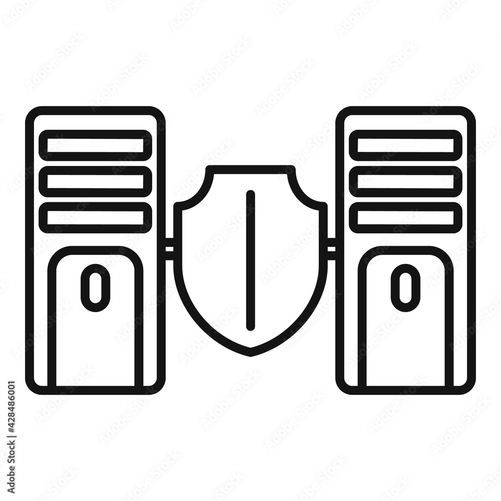 Poster server authentication icon, outline style