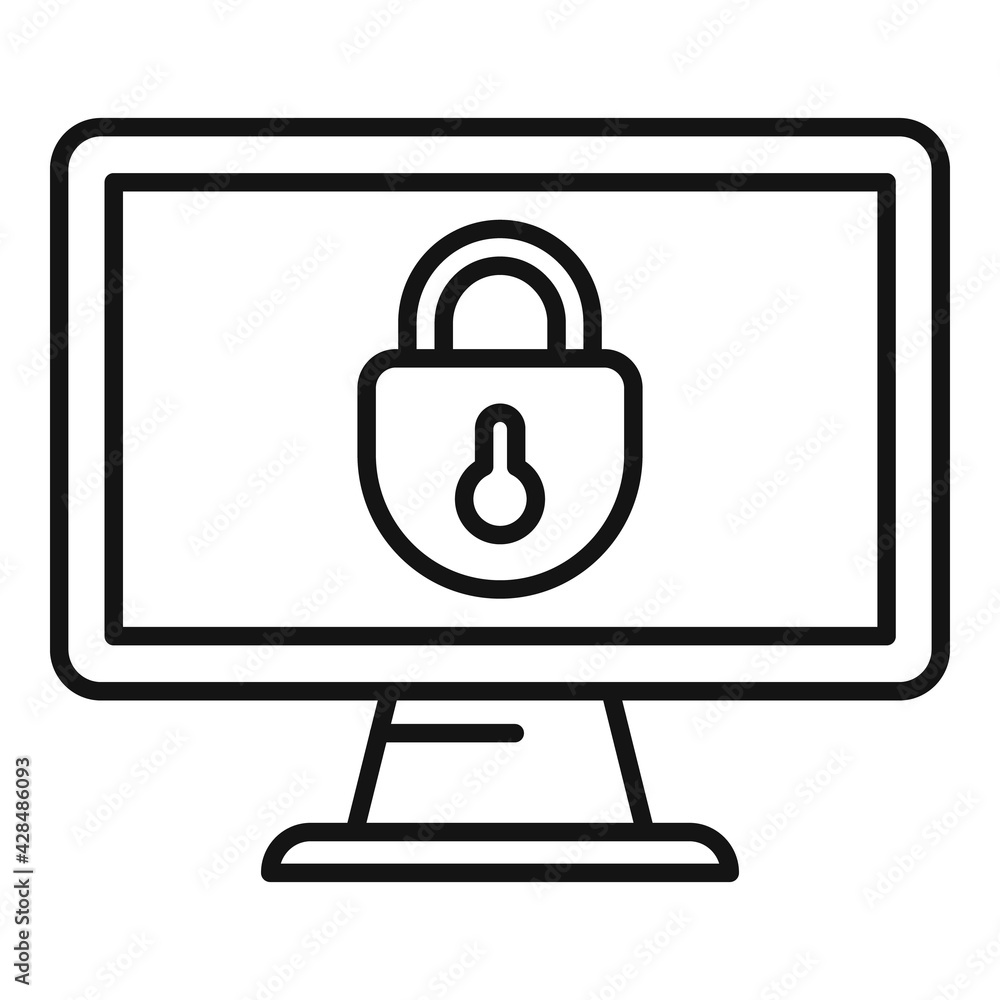 Poster multi-factor authentication icon, outline style