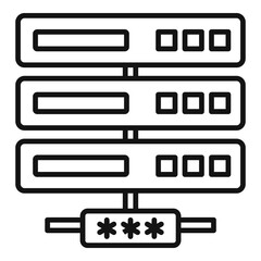 Fototapeta na wymiar Server network authentication icon, outline style