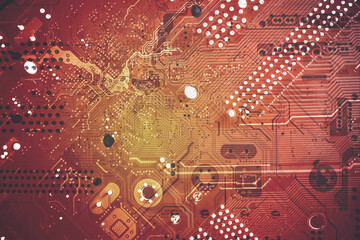 Modern printed circuit board, Abstract technology circuit board. Abstract banner background.