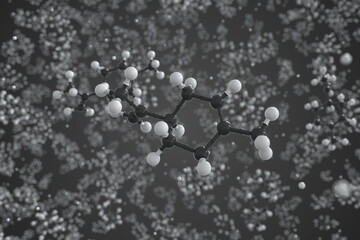 Molecule of limonene, ball-and-stick molecular model. Scientific 3d rendering