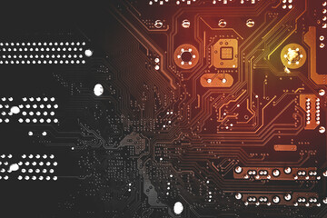 Modern printed circuit board, Abstract technology circuit board. Abstract banner background.