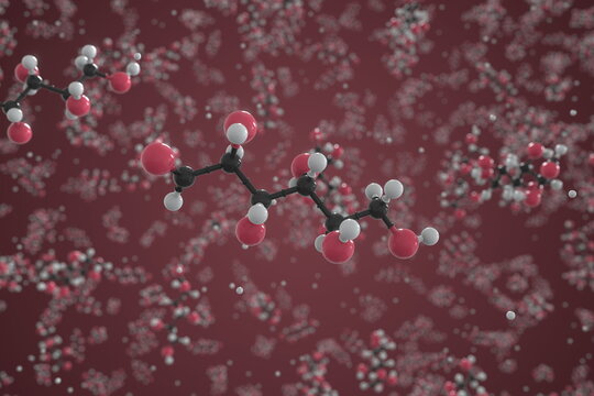 Mannose molecule, scientific molecular model, 3d rendering