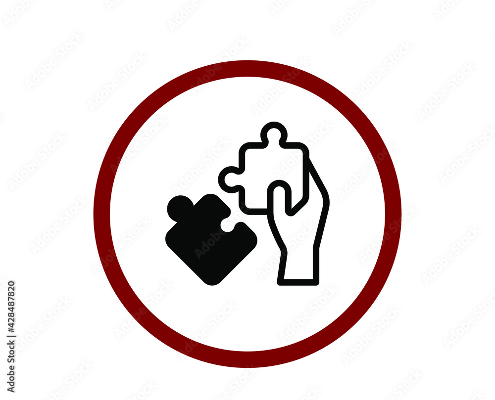 Poster no puzzle vector icon. editable stroke. linear style sign for use on web design and mobile apps, log
