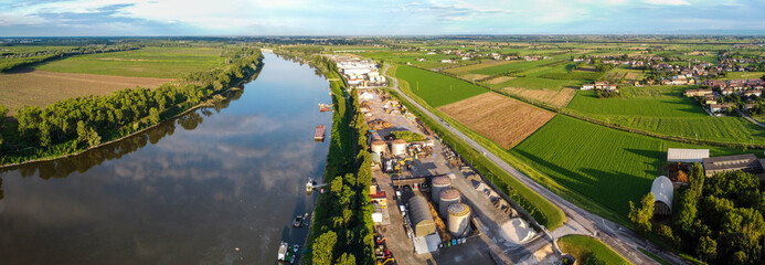 Aerial view of Boretto, Emilia Romagna. Italy