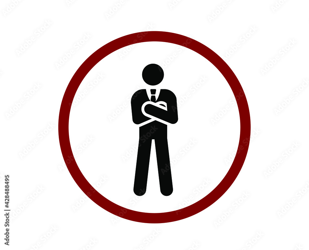 Poster no bodyguard vector icon. editable stroke. linear style sign for use on web design and mobile apps, 