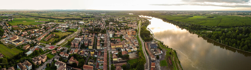 Fototapeta na wymiar Aerial view of Boretto, Emilia Romagna. Italy