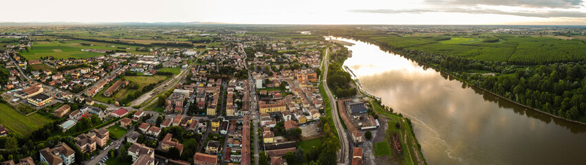 Fototapeta premium Aerial view of Boretto, Emilia Romagna. Italy