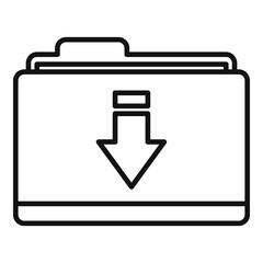 Download folder icon, outline style