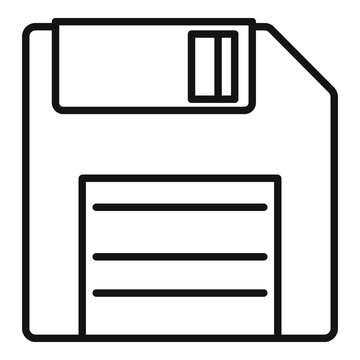 Floppy Disk Icon, Outline Style