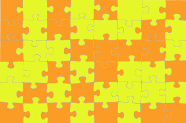 Illustrazione di un puzzle vuoto colore gialloe arancione.