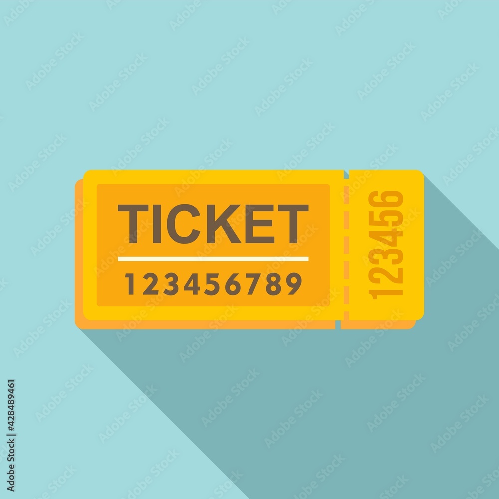 Poster Travel bus ticket icon, flat style