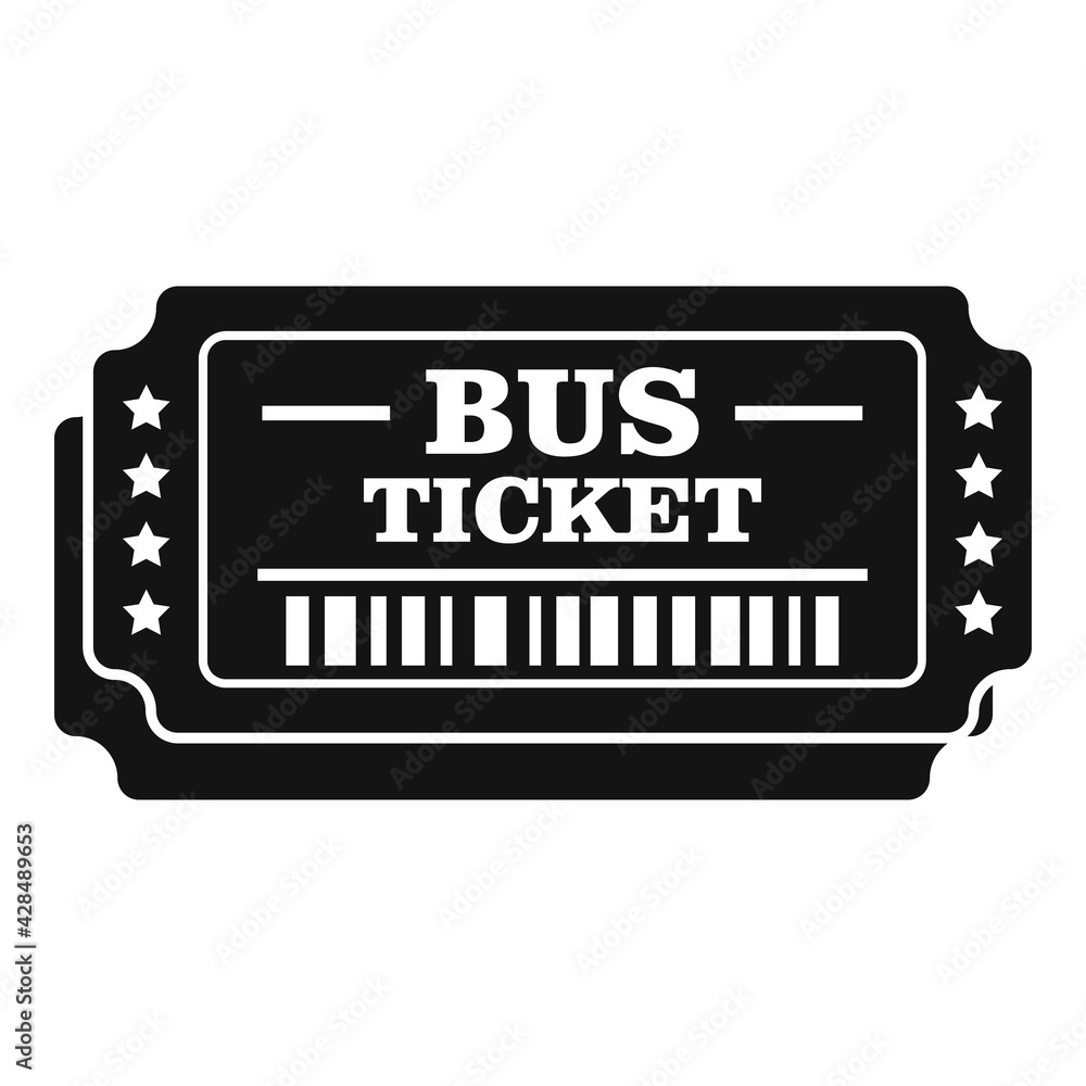 Wall mural payment bus ticket icon, simple style