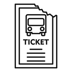 Travel bus ticket icon, outline style