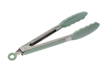 Kitchen tool in the form of tongs made of green plastmass for cooking