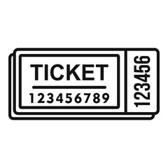 Carton bus ticket icon, outline style