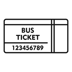 Paper bus ticket icon, outline style