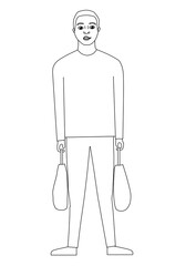 Fototapeta premium Man standing cartoon character isolated - vector