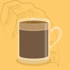 Isolated glass coffee cup. Hot beverage - Vector illustration