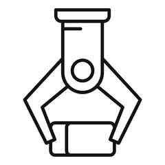 Metallurgy crane hook icon, outline style
