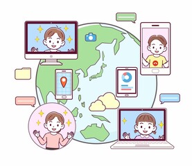 世界中とコミュニケーションをする人