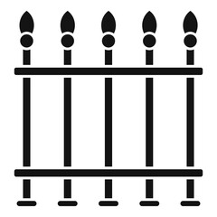 Blacksmith metal fence icon, simple style