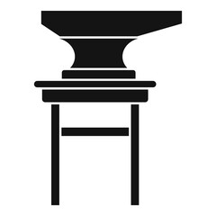 Blacksmith anvil stand icon, simple style