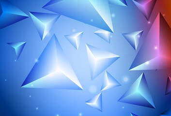 Light Blue, Red vector background with triangles.