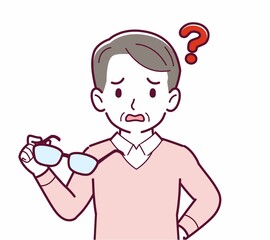 メガネを取った人