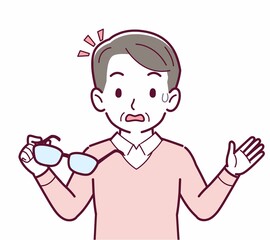 メガネを取った人