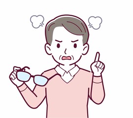 メガネを取った人