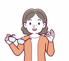 メガネを取った人