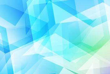 Light Blue, Green vector polygon abstract layout.