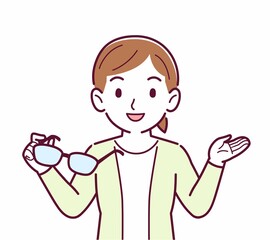 メガネを取った人