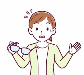 メガネを取った人