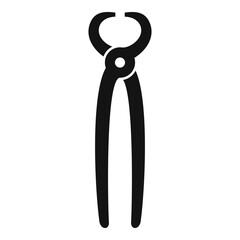Blacksmith long pliers icon, simple style