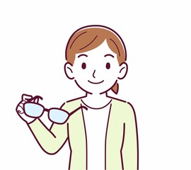 メガネを取った人