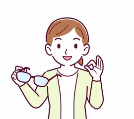 メガネを取った人