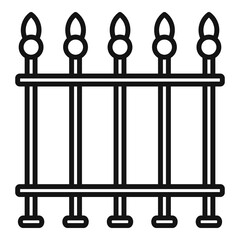 Blacksmith metal fence icon, outline style