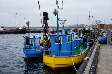 Poland, Hel - fishing boats in port
