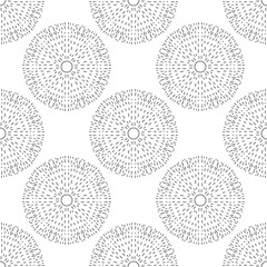 Abstract seamless pattern with mandala flower. Mosaic, tile, polka dot. Floral background.