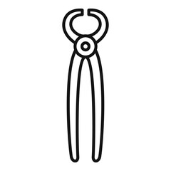 Blacksmith long pliers icon, outline style