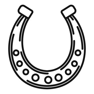 recommend clip art: Blacksmith horseshoe icon, outline style