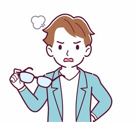 メガネを取った人