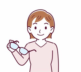 メガネを取った人