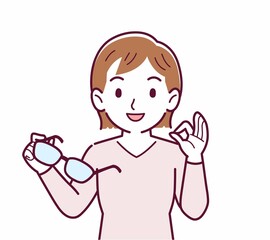 メガネを取った人