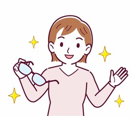 メガネを取った人